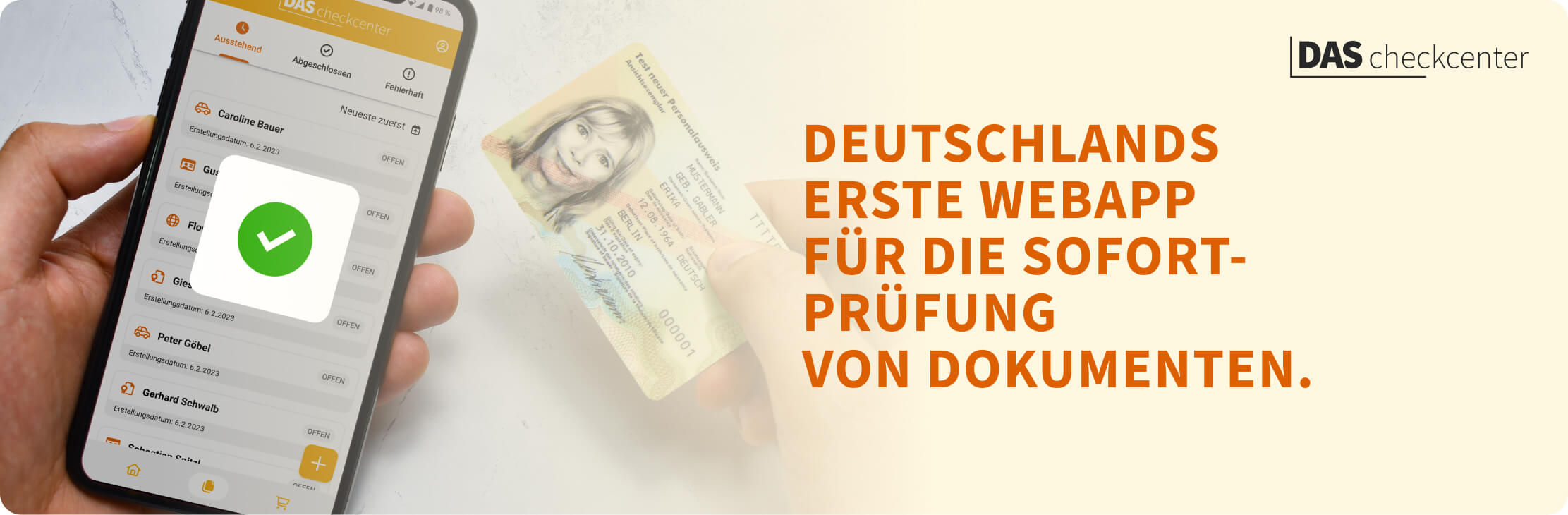 Deutschlands erste Webapp für die Sofortprüfung von Dokumenten.
